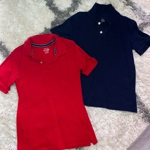 2 short sleeved 2 button polos 7/8